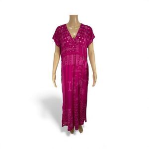 Johnny Was Embroidered Olympia Patchwork Kimono Dress Size XS